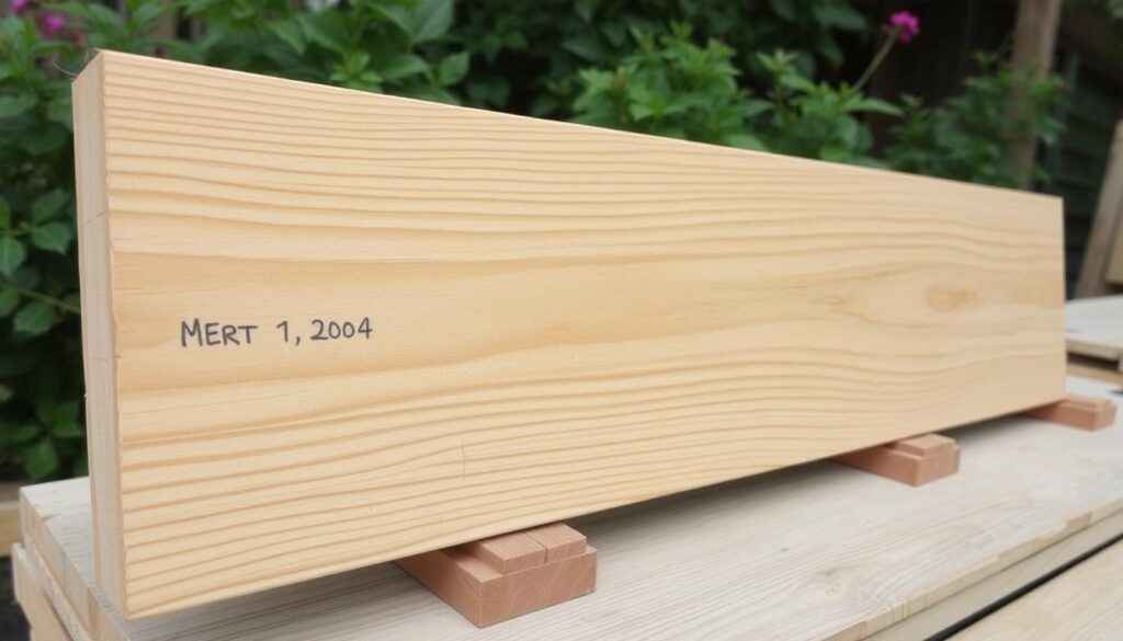 Image d'un échantillon de bois traité pour la construction extérieure