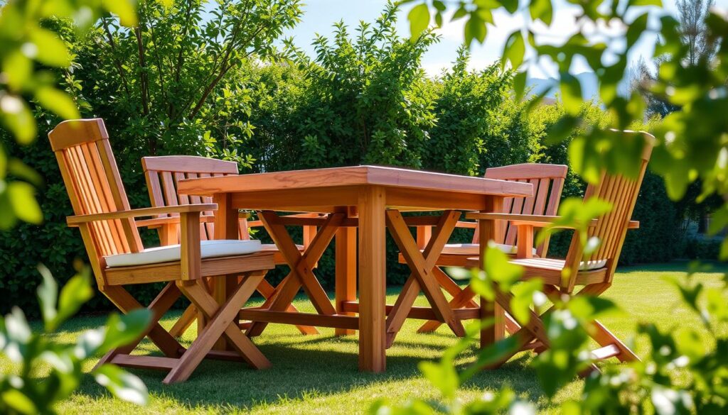 Mobilier de jardin en bois résistant aux intempéries