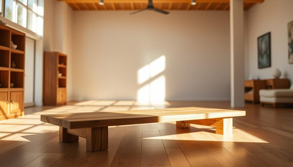 A well-crafted wooden estrade stands in a spacious, sunlit room, its natural grain and warm tones creating a cozy, inviting atmosphere. The estrade's sturdy construction and clean, minimalist design seamlessly blend form and function, serving as a functional platform while enhancing the overall aesthetic of the space. Strategically placed lighting casts a soft, diffused glow, illuminating the estrade's elegant simplicity and highlighting its tactile wooden textures. The camera captures the estrade from a low, slightly elevated angle, emphasizing its presence and showcasing its versatility as a versatile design element that can elevate any living or working environment.
