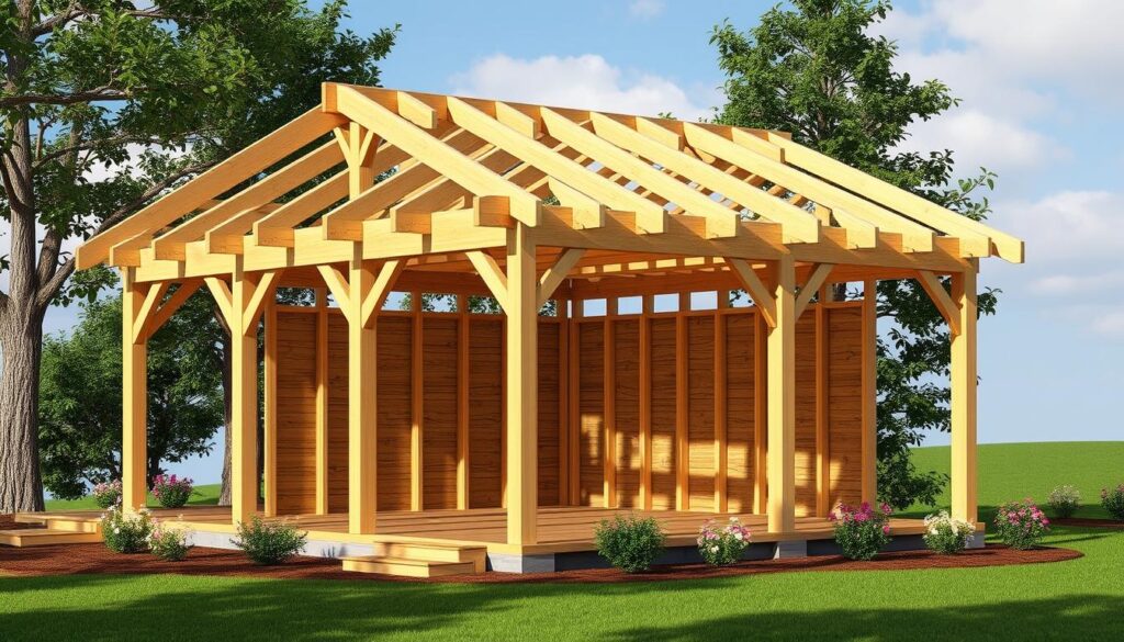 Création d'un plan charpente appentis bois personnalisé