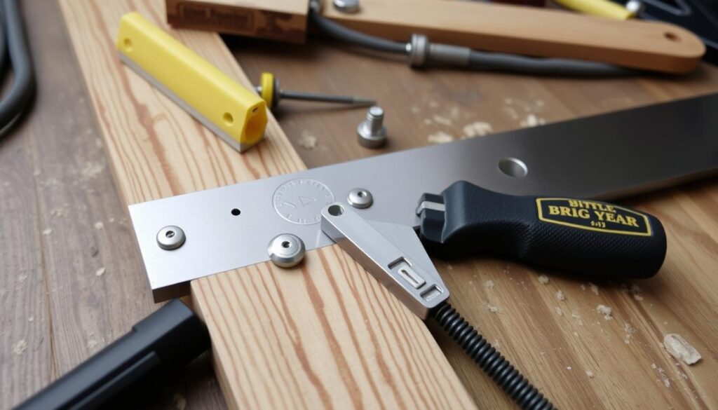Image d'outils pour l'installation d'un volet coulissant en bois