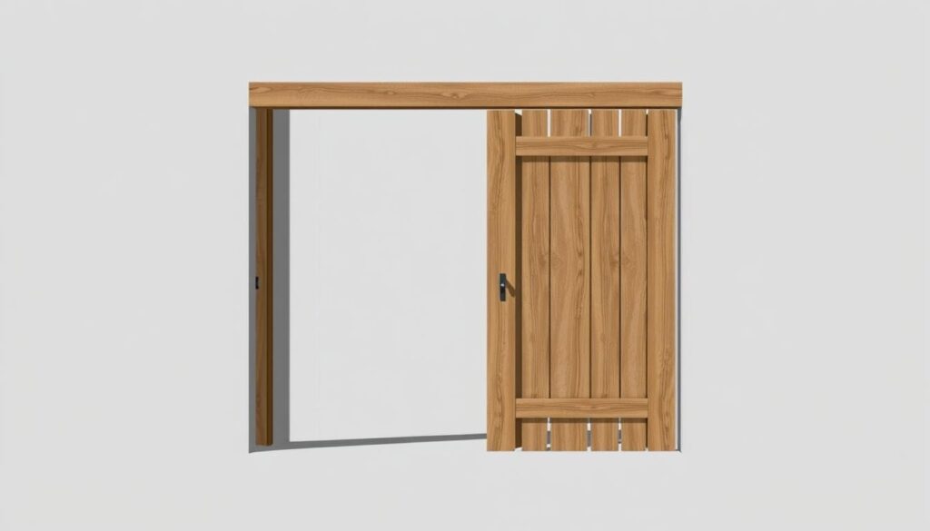 Image d'un plan de portail coulissant en bois détaillé