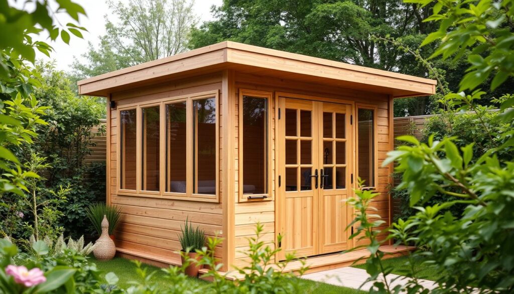 Image d'une cabane de jardin en bois moderne
