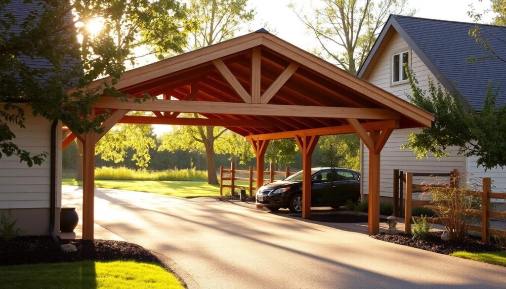 comment installer un carport en bois adossé