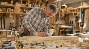 Personne travaillant bois construction-meuble diy