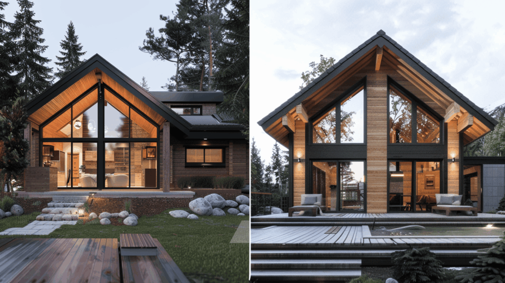 2 types de chalets style scandinave