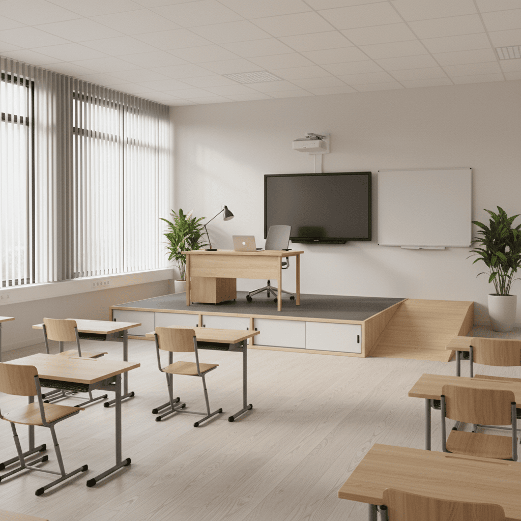 Estrade dans une salle de classe