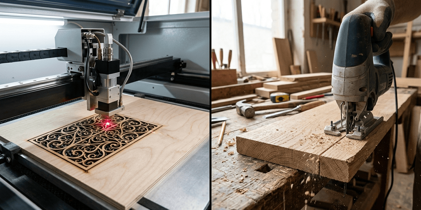 Découpe laser vs découpe traditionnelle : que choisir pour le bois ?