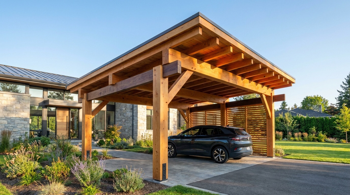 Coût réel d&rsquo;un carport en bois sur mesure en 2026