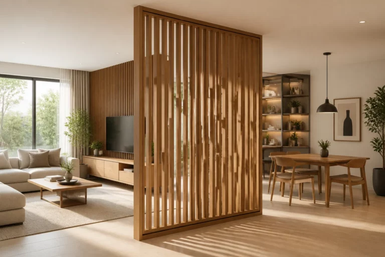 Claustra en bois separation despace moderne