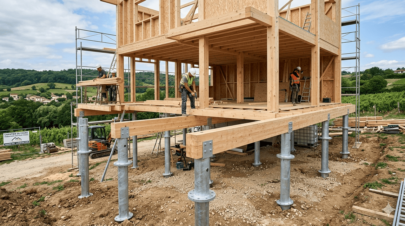 Pourquoi choisir la fondation sur pieux vissés pour le bois