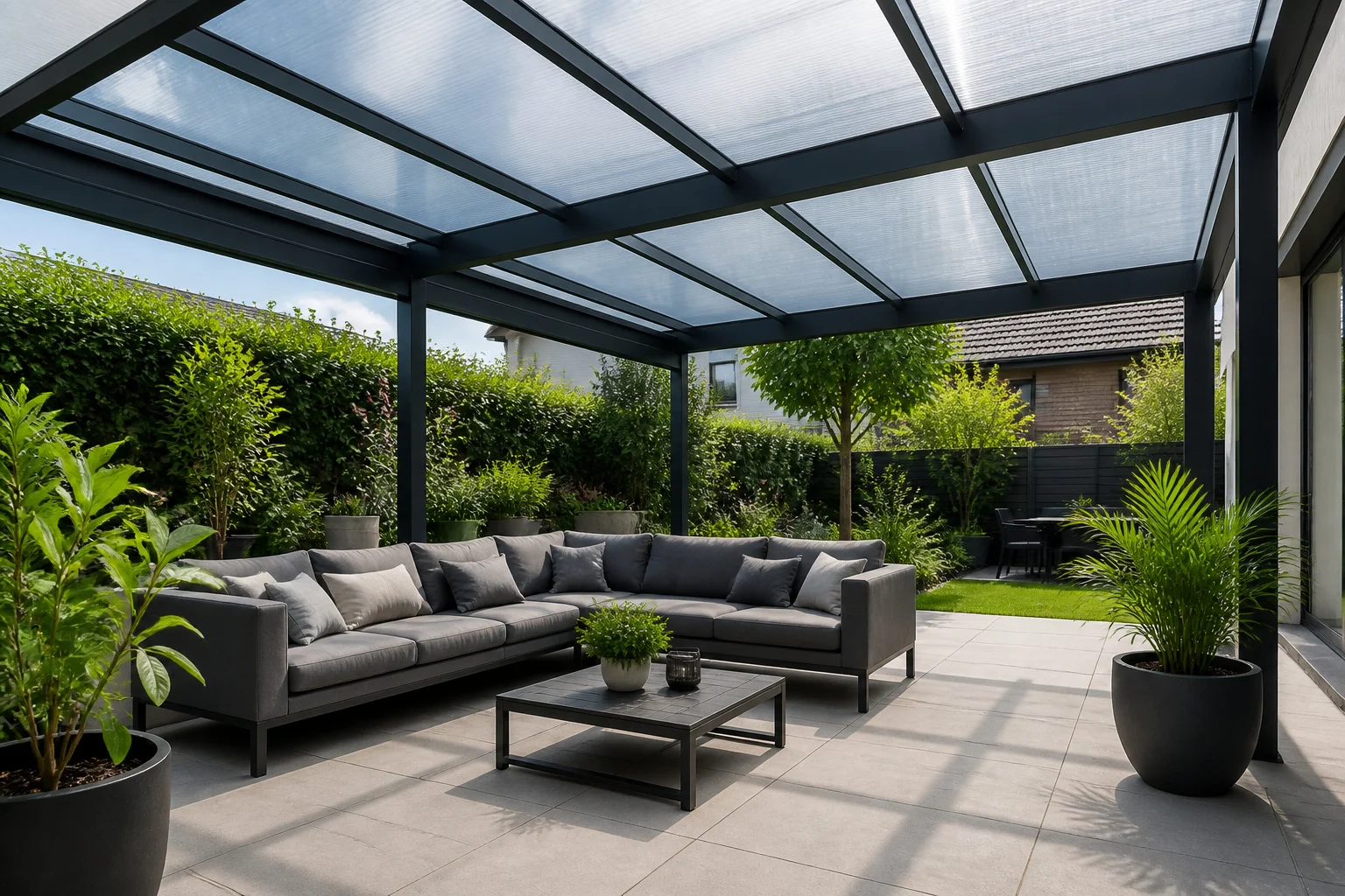 Pergola moderne avec toit polycarbonate