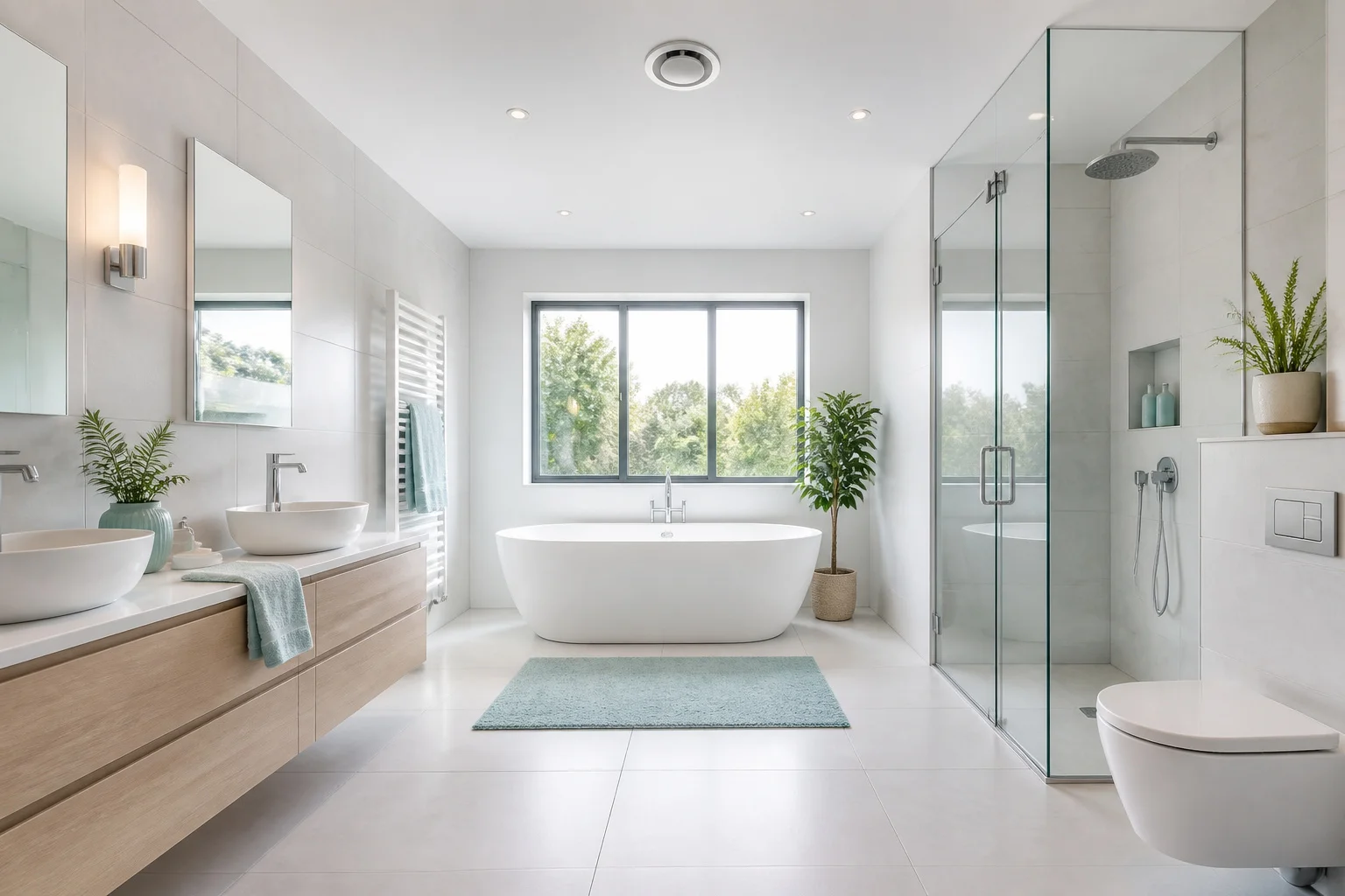 Salle de bain moderne et lumineuse